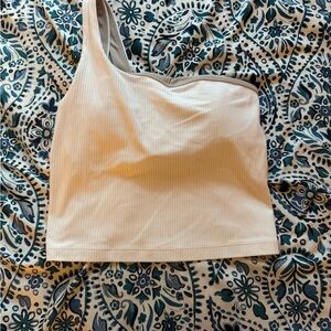 Women's Lululemon White One Shoulder Tank Top